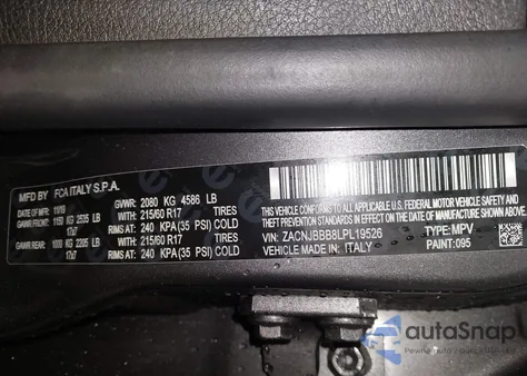 2020 Jeep Renegade Latitude 4X4 from USA, damaged, VIN ZACNJBBB8LPL19526